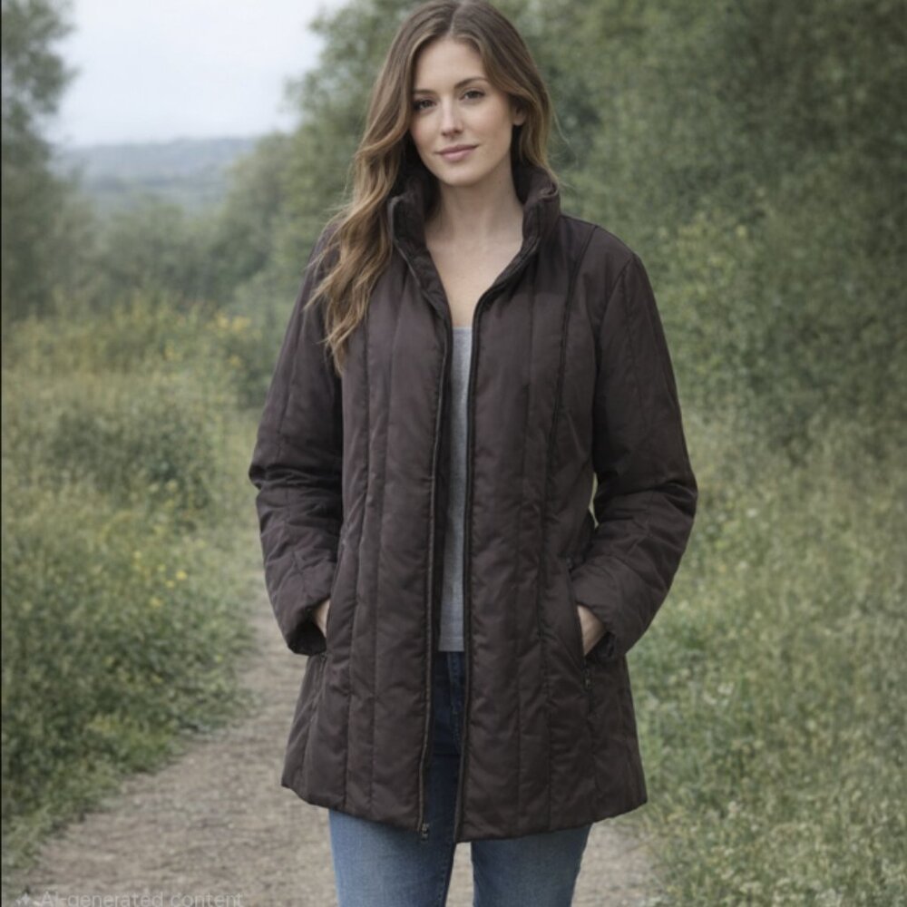 LIZ CLAIBORNE Full Zip Puffer Jacket